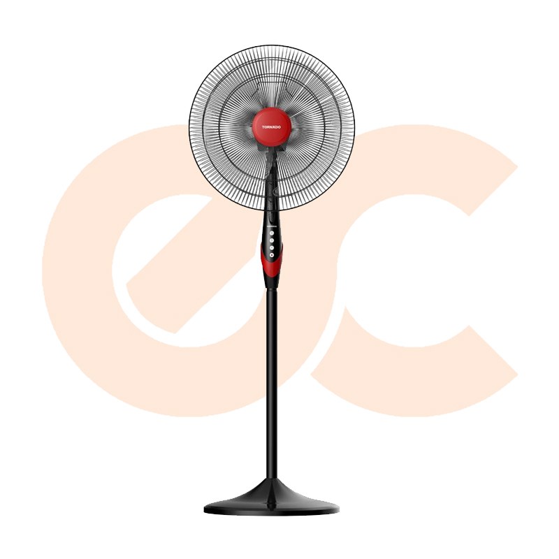 TORNADO Stand Fan 16 Inch With 4 Plastic Blades and 3 Speeds In Grey Or Maroon Color TSF-74