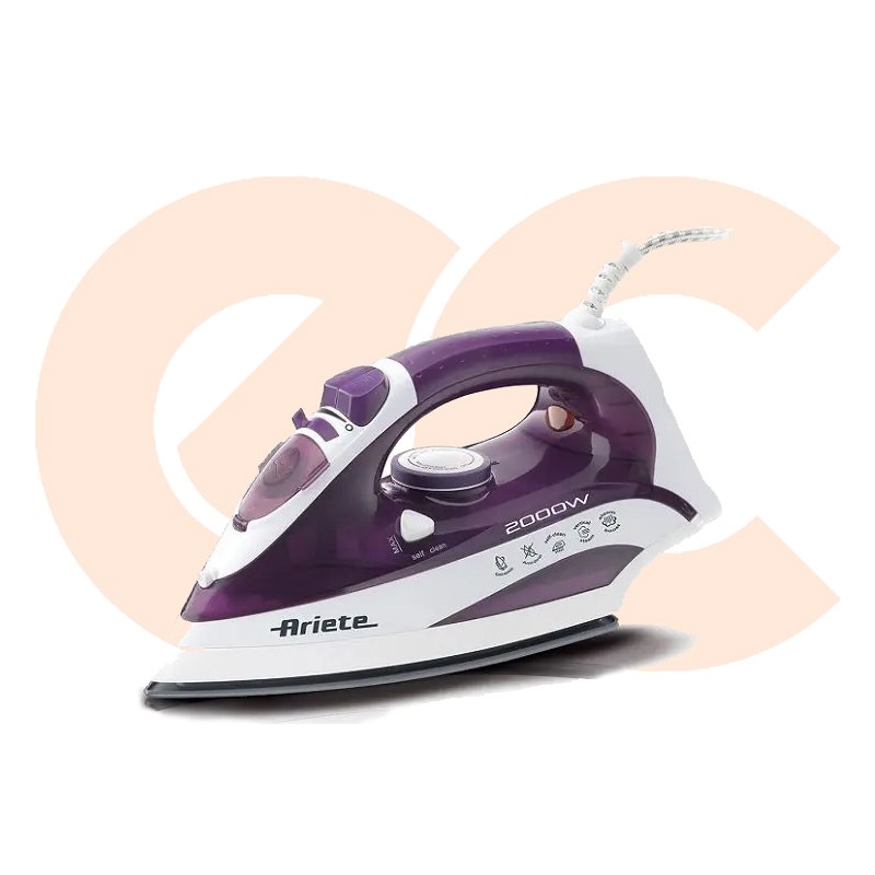 Ariete 6235 Steam Iron 2000 Watt Ceramic plate,Tank capacity 300ml ,Purple/White
