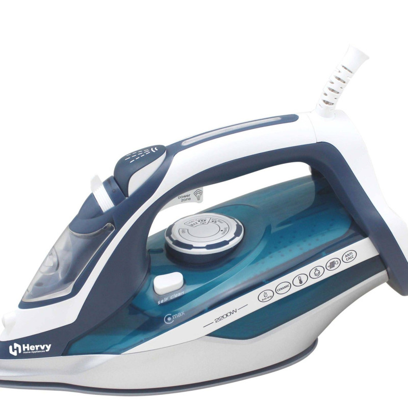 Hervy Iron IVE002, 2200W, Ceramic Soleplate, 4 Temp Levels, Self-Clean, Anti-drip, 2m Wire, Red/Mauv