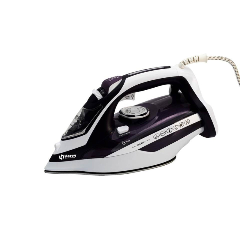Hervy Iron IVE002, 2200W, Ceramic Soleplate, 4 Temp Levels, Self-Clean, Anti-drip, 2m Wire, Red/Mauv
