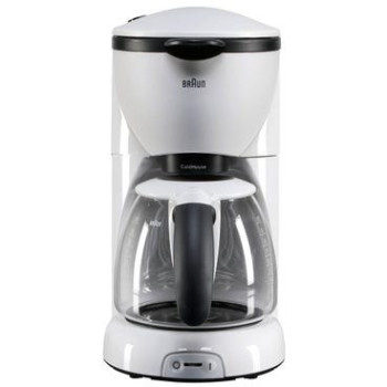 Braun KF520 coffeemaker 1100W 10Cups anti drip anti slip OptiBrew System Pivoting filter White