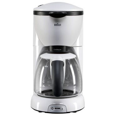 Braun KF520 coffeemaker 1100W 10Cups anti drip anti slip OptiBrew System Pivoting filter White