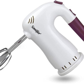 Sonifer SF-7001 Electric Egg Hand Mixers, 300 Watt, 5 Speeds - White