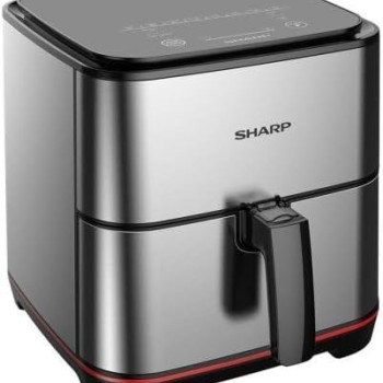 SHARP Air Fryer 1650 Watt 7 Liter Electronic Touch Screen Glass Panel Stainless KF-AF70RT-ES2