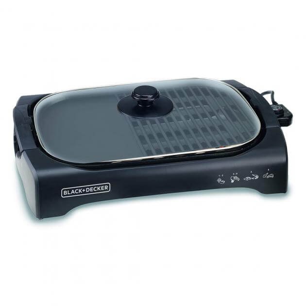 Black&DeckerLGM70 Contact Grill 2200W Large non-stick grill surface Adjustable thermostat dial