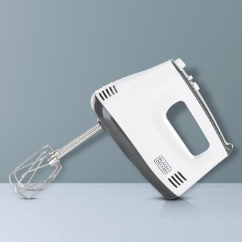 Black&Decker M350-B5 Hand Mixer 300 Watts 5 Speed (White/Grey)