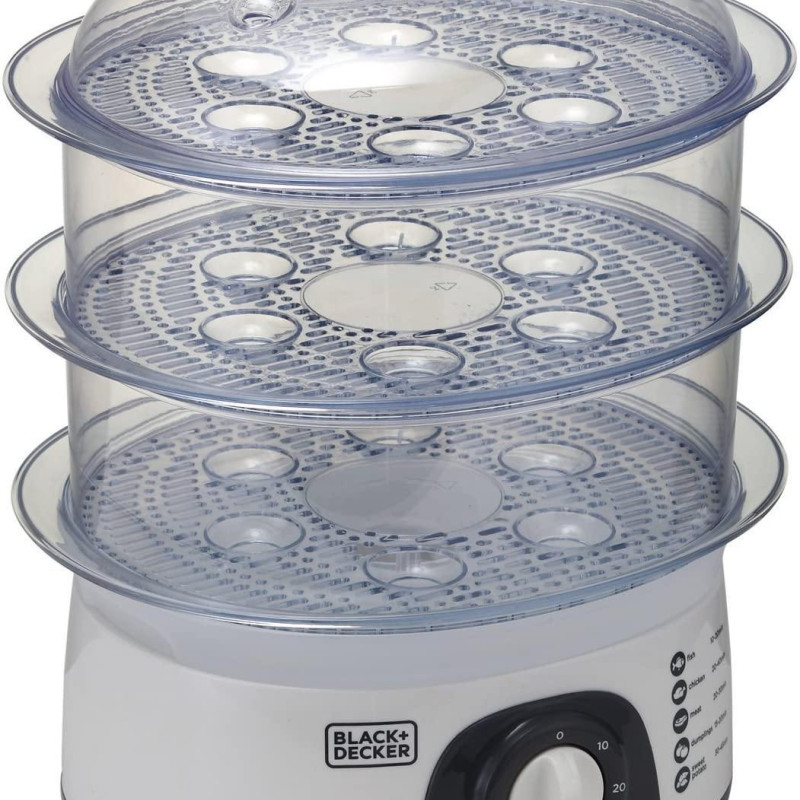 Black&Decker HS6000 Food Steamer,775W Heater,3 Tiers For Cooking