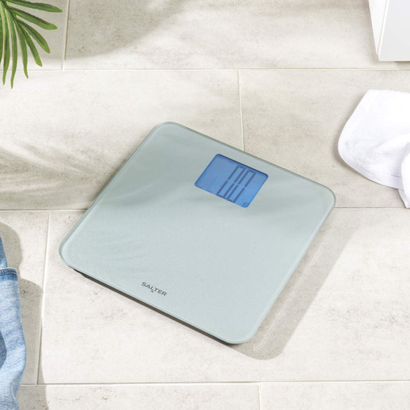 Salter 9075SVGL3R Body Scale,Weigh Up To250Kg,LCD Display,Silver