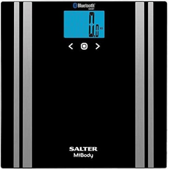 Salter 9159BK3R Body Scale Analysis Up To 200KG,Measures Fat,Water,Lithium Battery,Bluetooth,Black